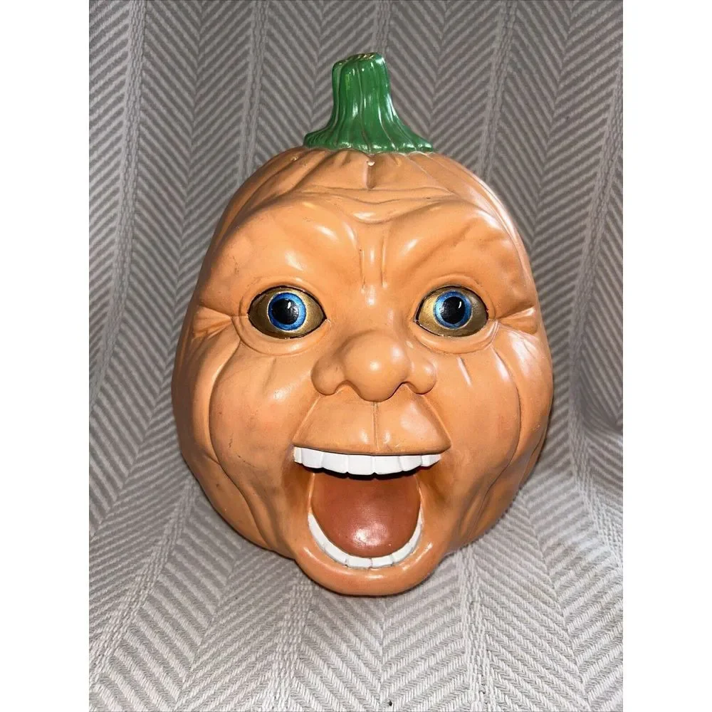 Vintage 1988 Scioto Anthropomorphic Ceramic Halloween‎ Screaming Pumpkin Face